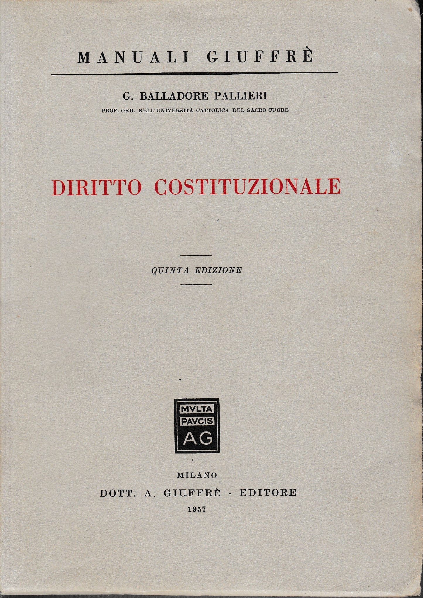 Diritto Costituzionale - copertina