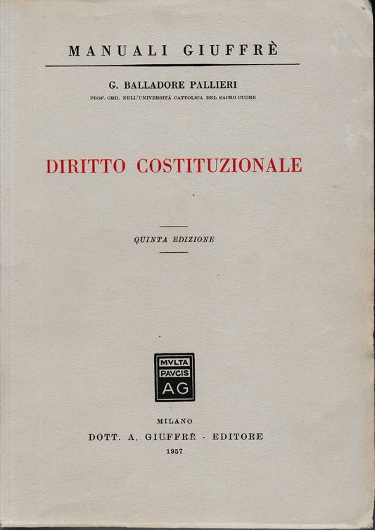 Diritto Costituzionale - copertina