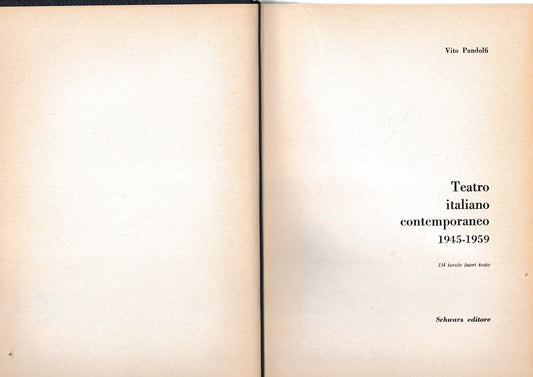 Teatro italiano contemporaneo 1945-1959 - copertina