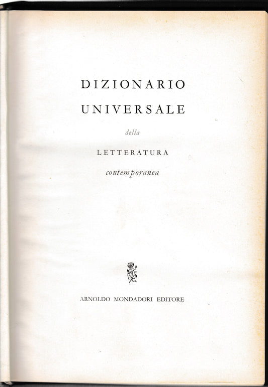 Dizionario universale della letteratura contemporanea, volume quinto. Indici - copertina