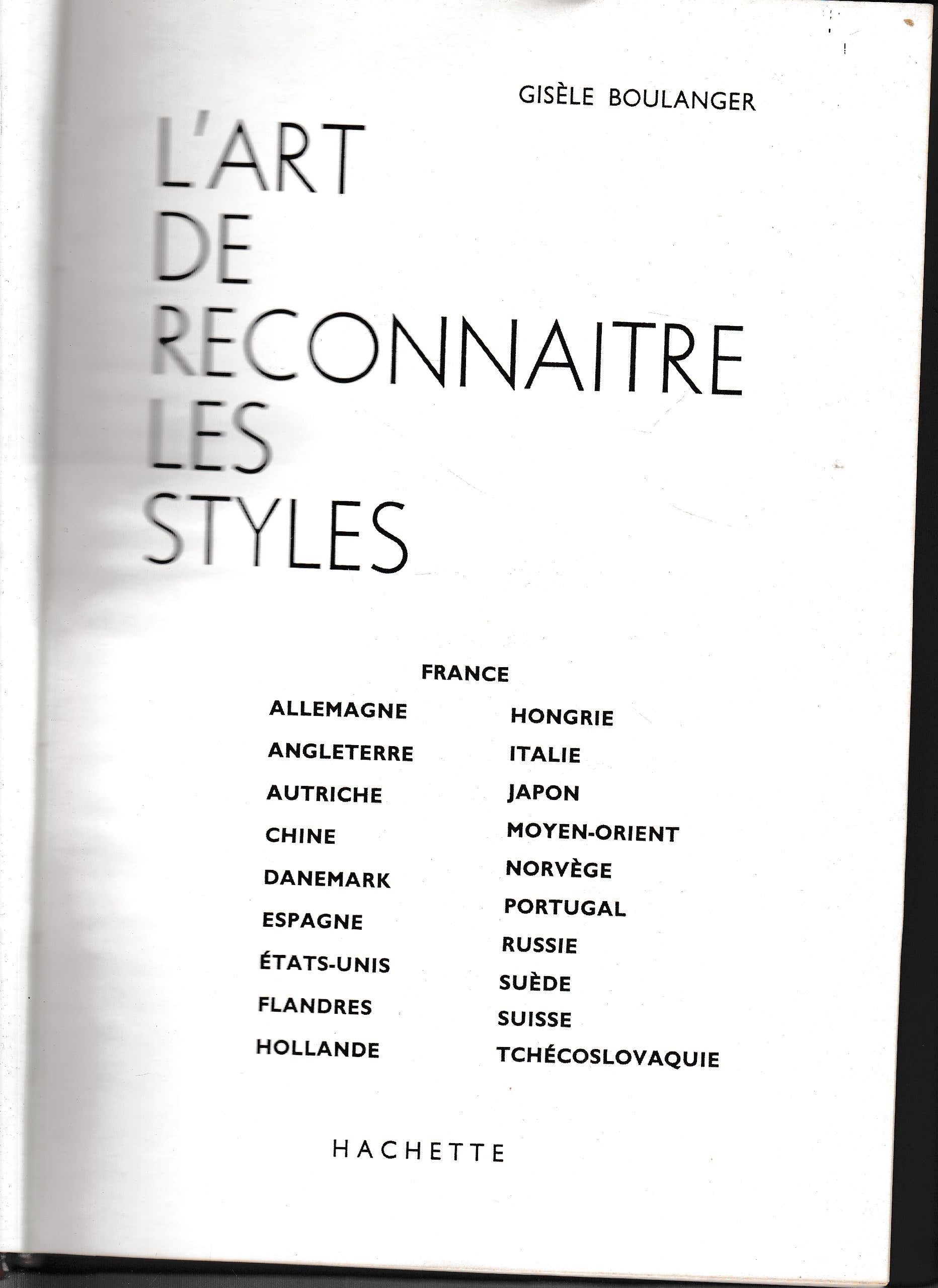 L'art de reconnaitre les styles - copertina