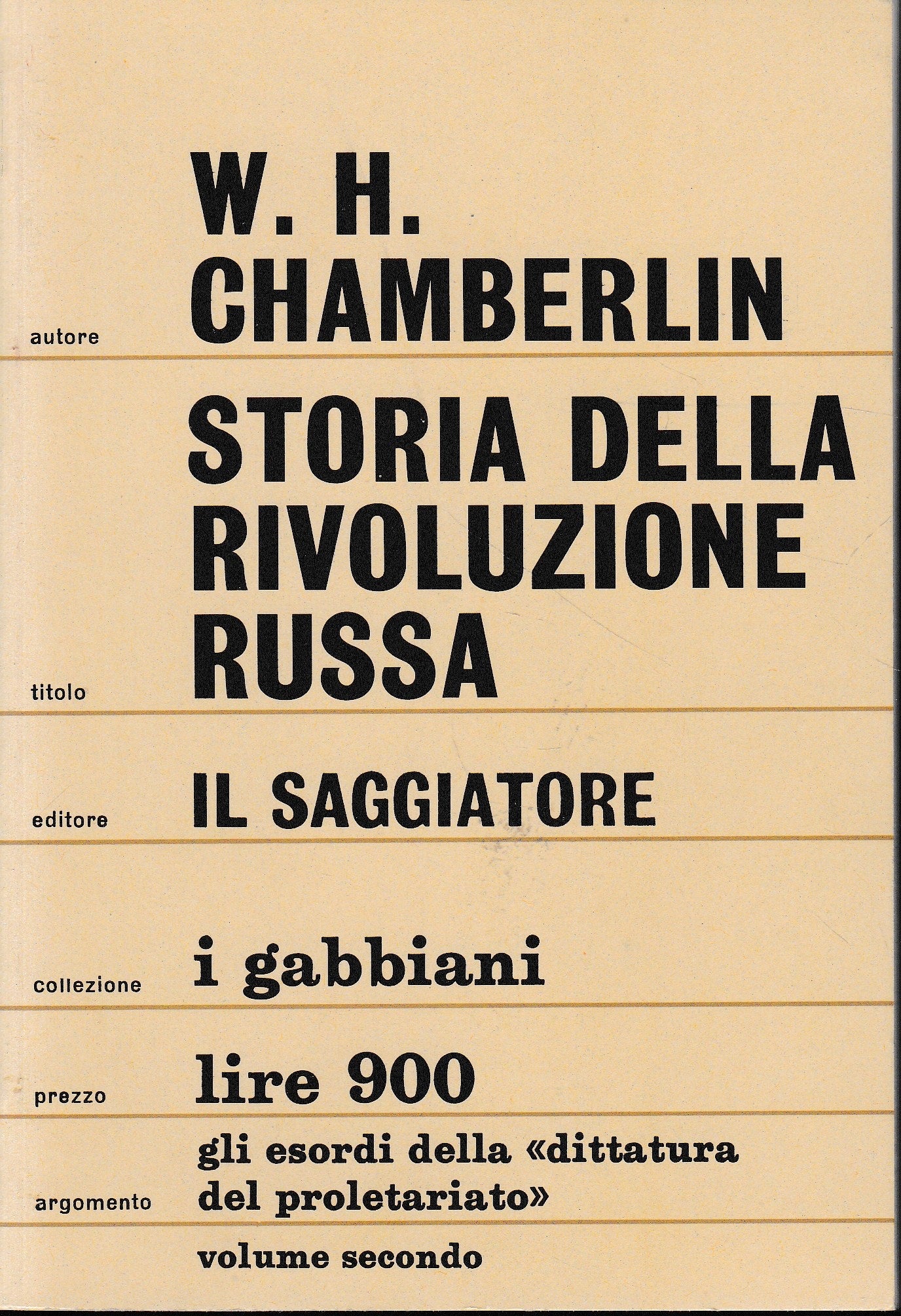 Storia della Rivoluzione russa, volume secondo - copertina