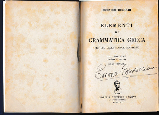 Elementi di grammatica greca - copertina