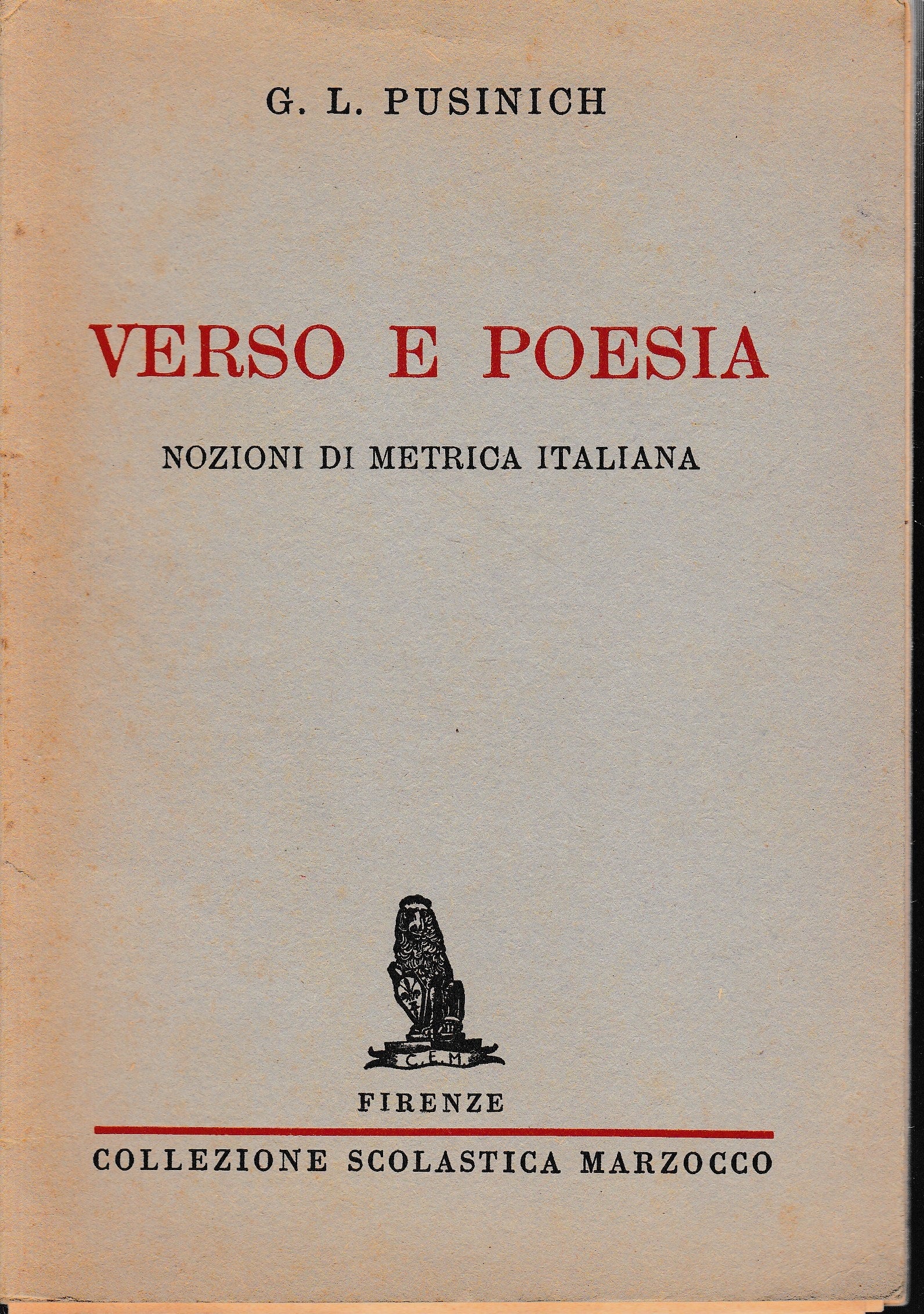 Verso e poesia. Nozioni di metrica italiana - copertina