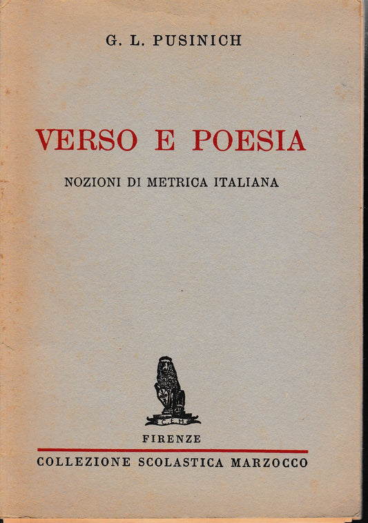 Verso e poesia. Nozioni di metrica italiana - copertina