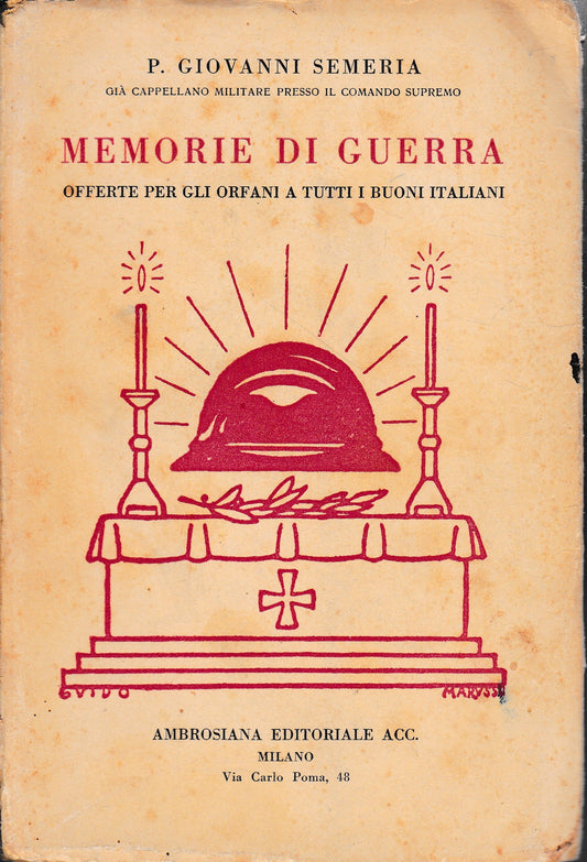 Memorie di guerra offerte per gli orfani a tutti i buoni italiani - copertina