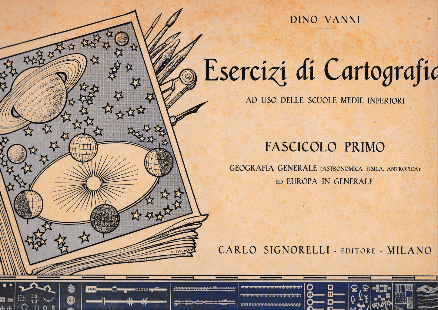 Esercizi di Cartografia, fascicolo primo. Geografia generale (Astronomica, Fisica, Antropica) ed Europa in generale - copertina