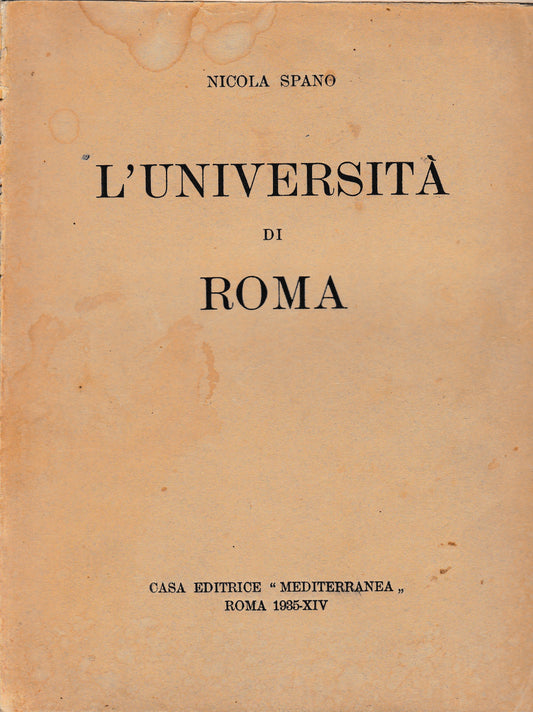L'Università di Roma - copertina