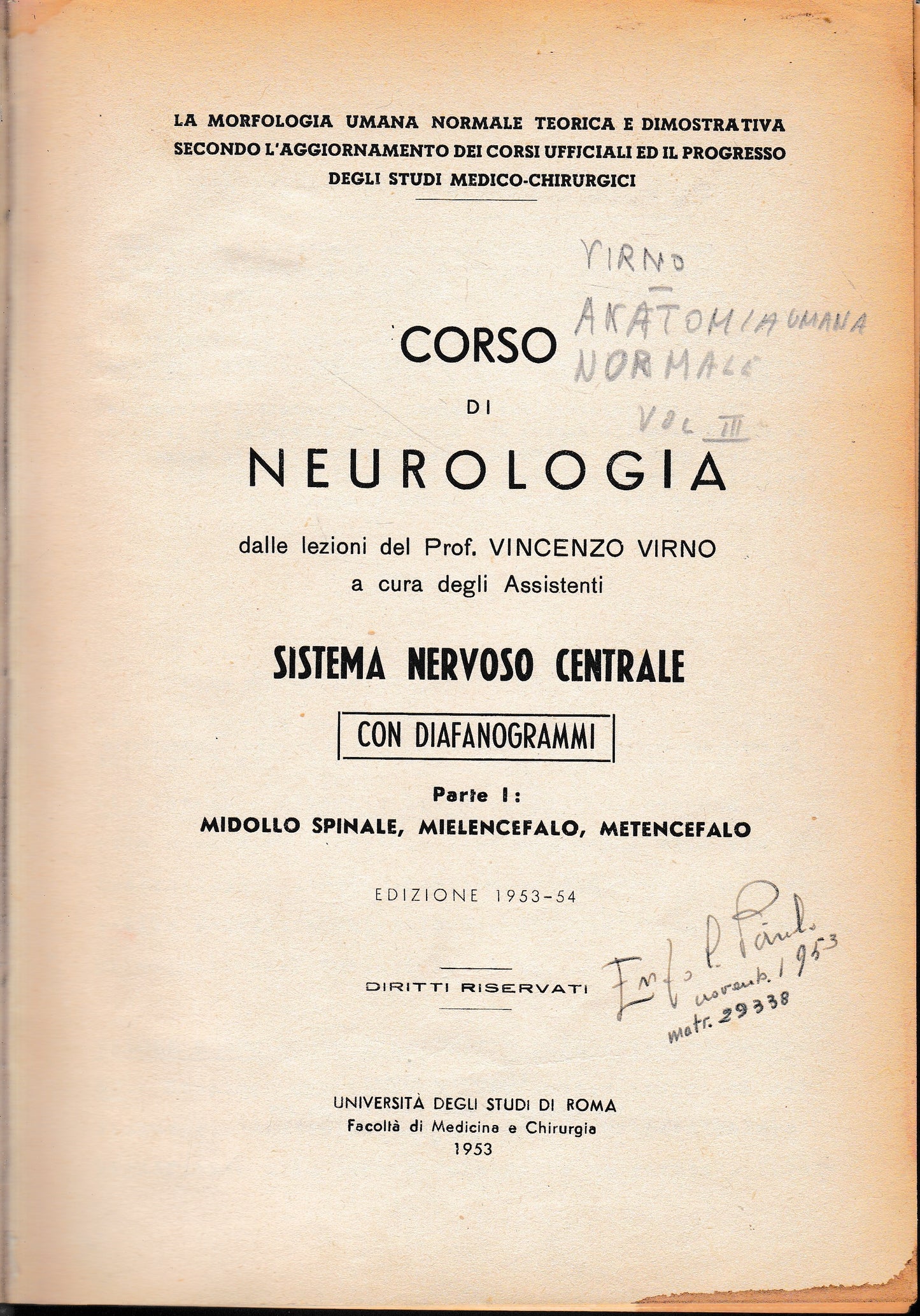 Anatomia umana normale, Vol. 3°. Neurologia - copertina
