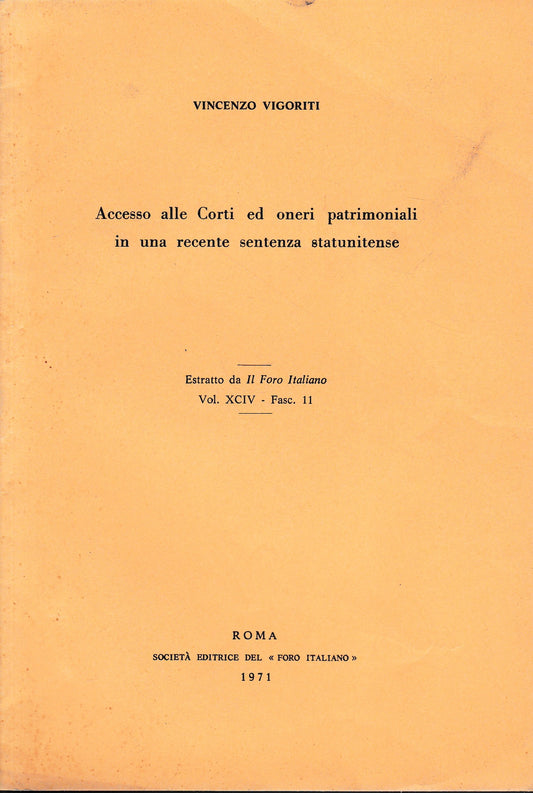 Estratto da: Il Foro Italiano", vol. XCIV - fasc. 11 - 1971 - copertina