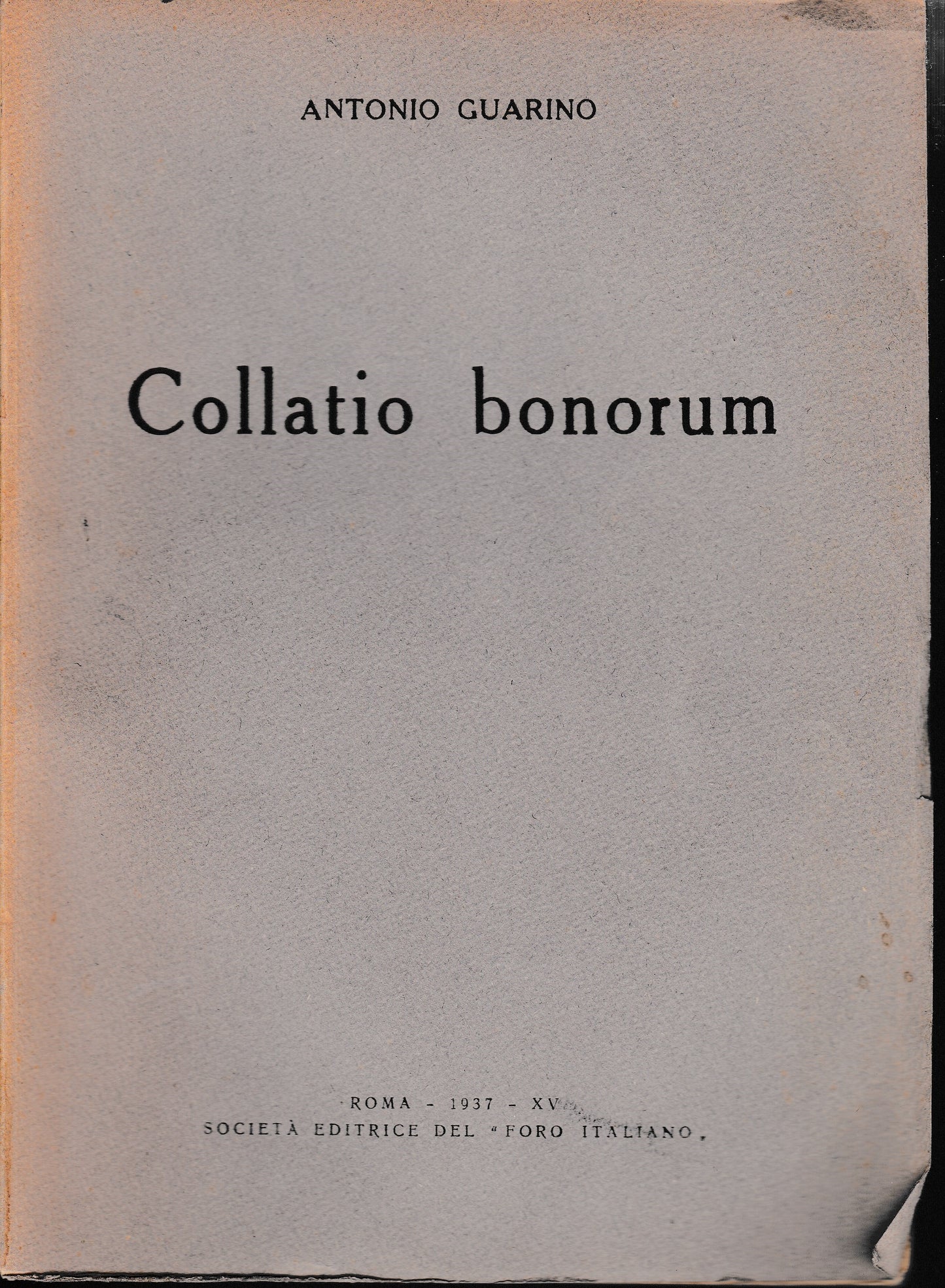 Collatio bonorum - copertina