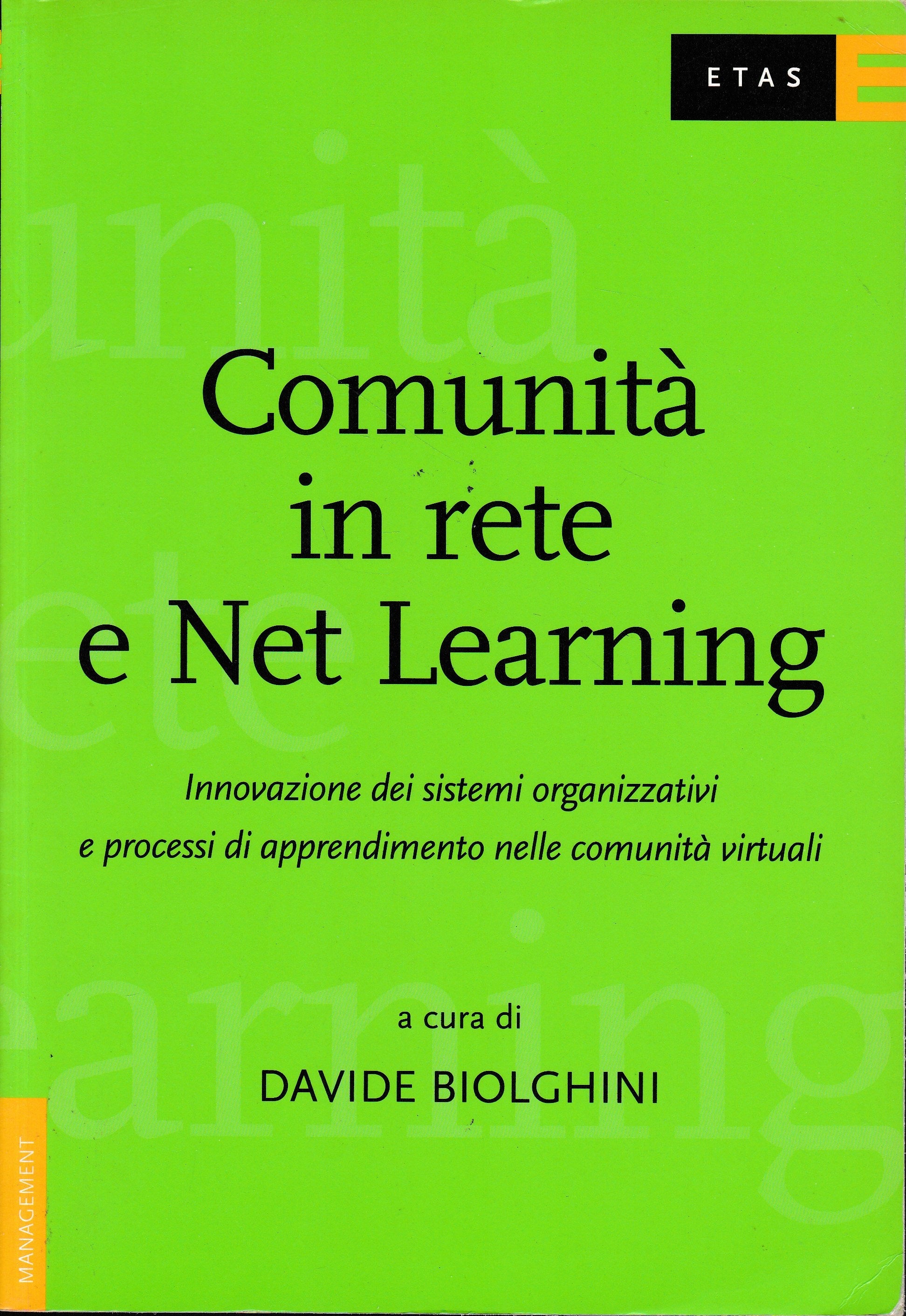 Comunità in rete e Net Learning. Innovazione dei sistemi organizzativi e processi di apprendimento nelle comunità virtuali - copertina