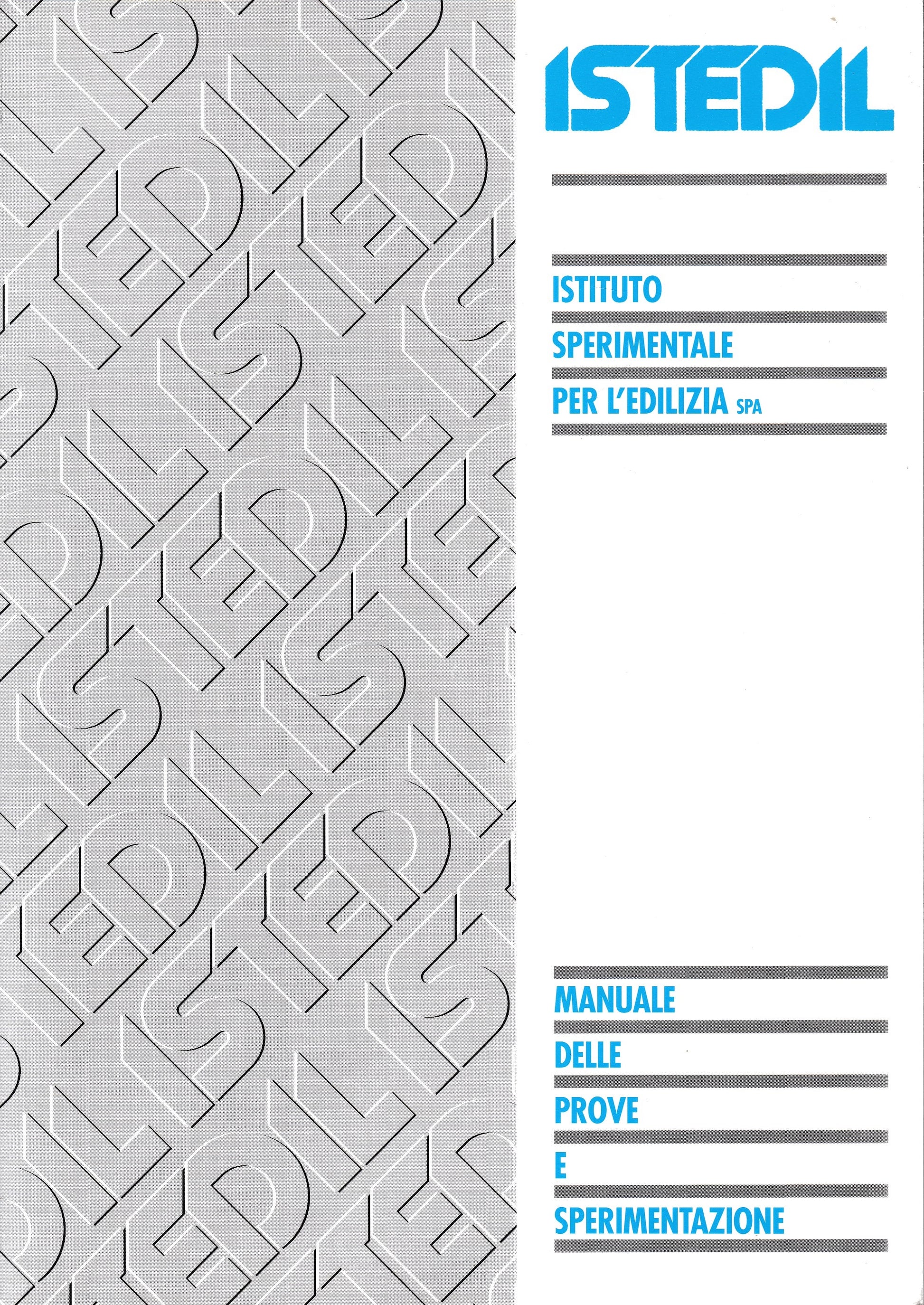 Manuale delle prove e sperimentazione - copertina