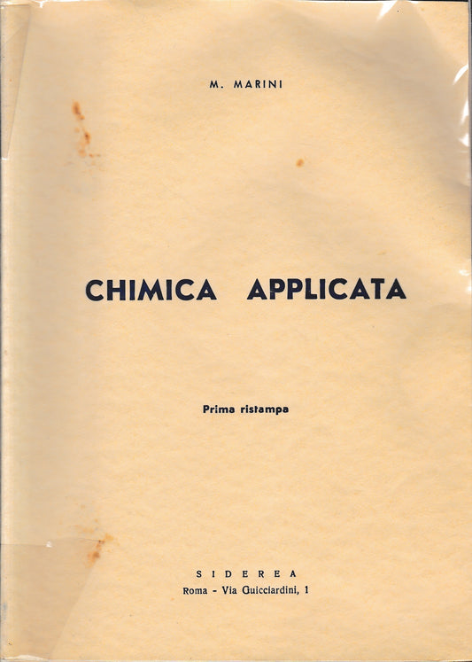 Chimica applicata. Prima ristampa - copertina