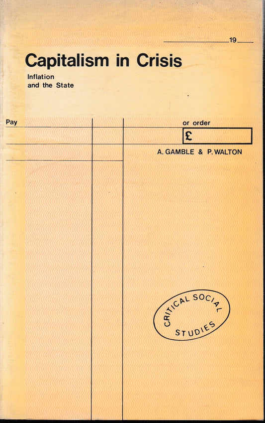 Capitalism in Crisis. Inflation and the State - copertina