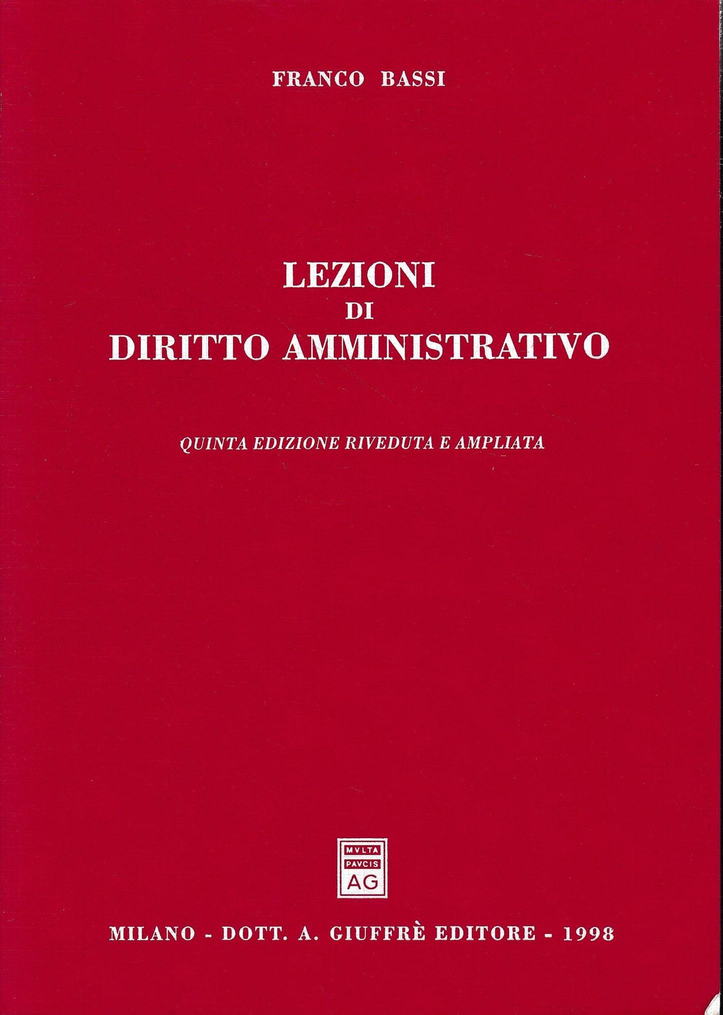 Lezioni di diritto amministrativo - copertina