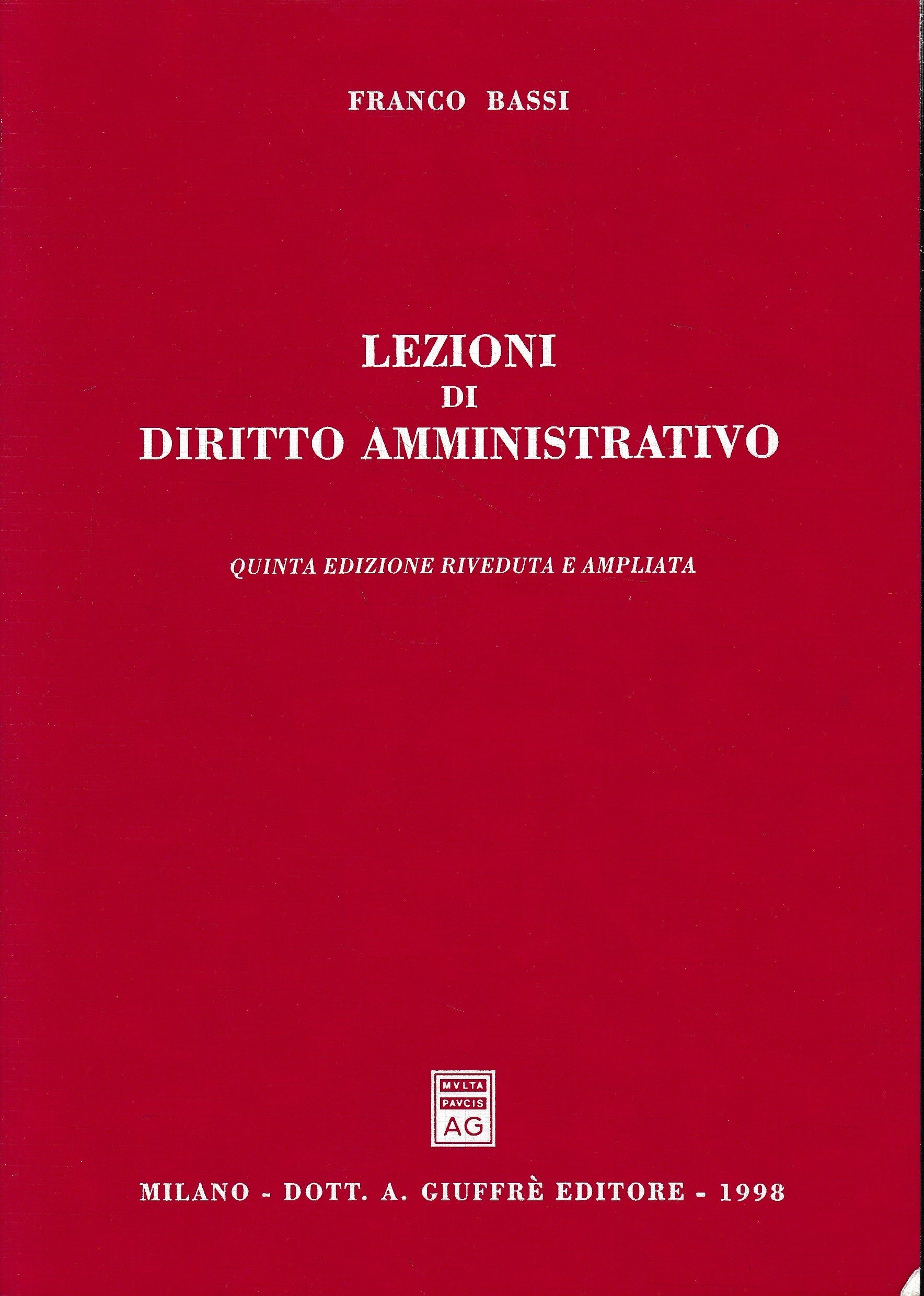 Lezioni di diritto amministrativo - copertina