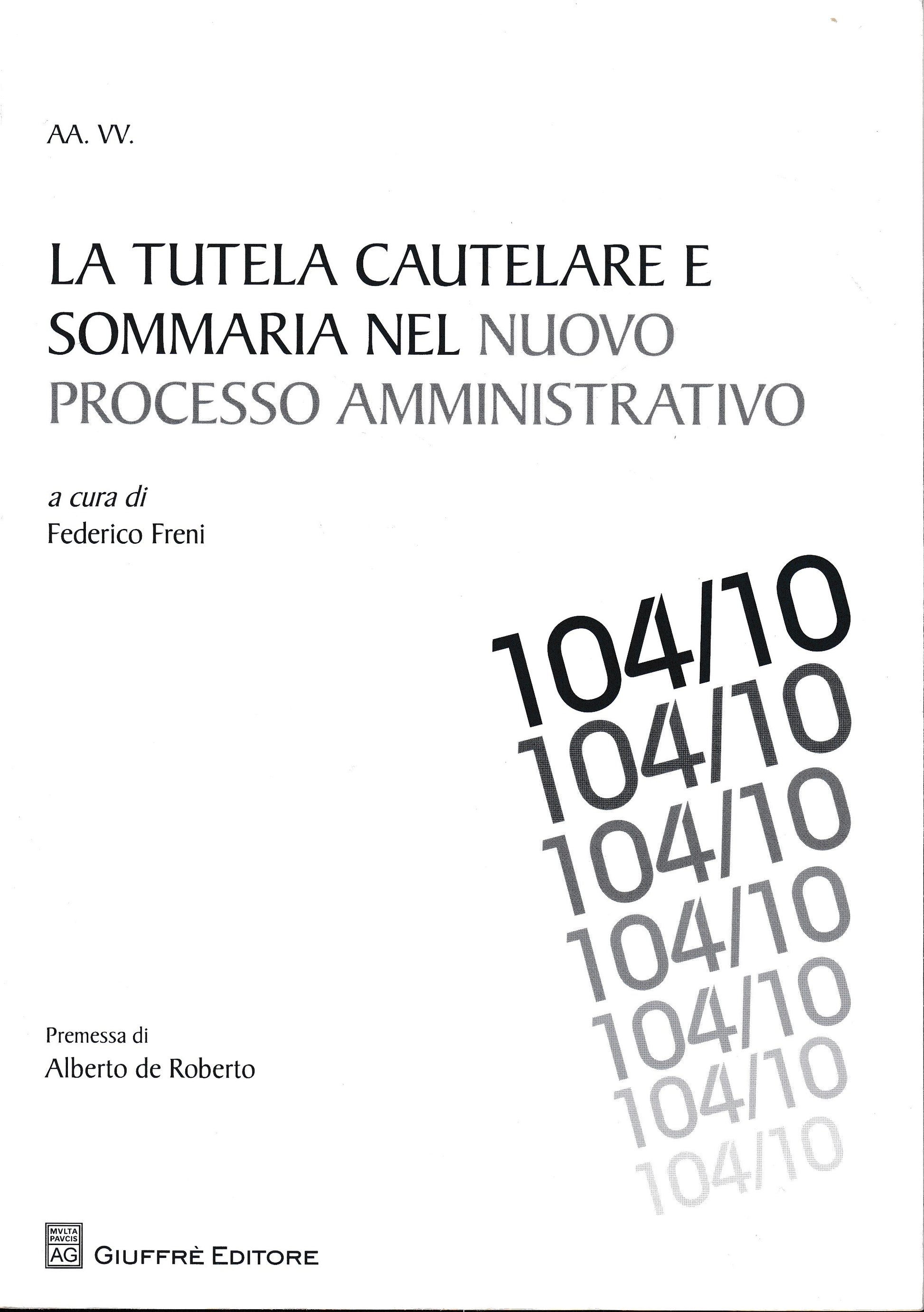 La tutela cautelare e sommaria nel nuovo processo amministrativo - copertina
