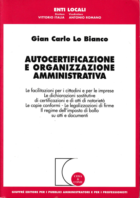 Autocertificazione e organizzazione amministrativa - copertina