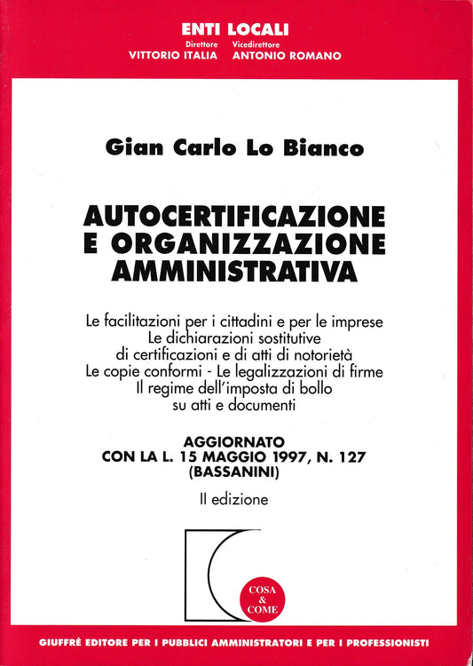 Autocertificazione e organizzazione amministrativa - copertina