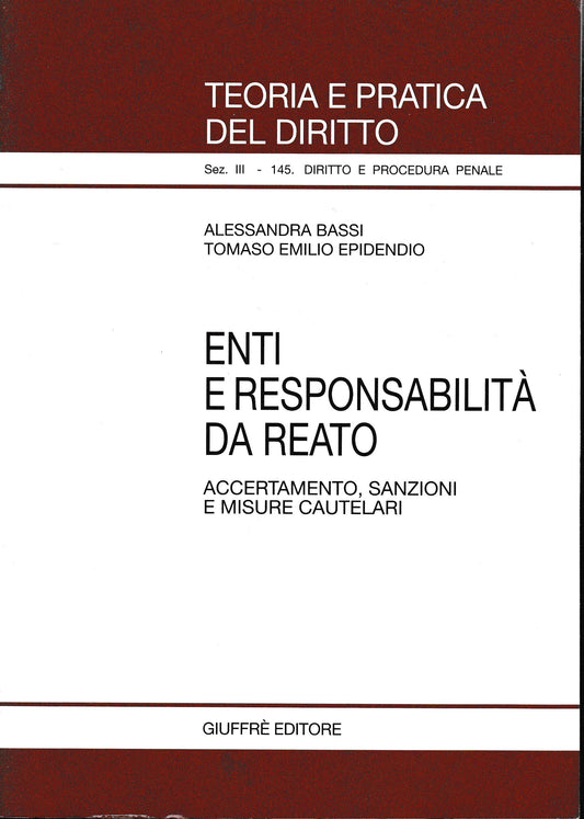 Enti e responsabilità da reato. Accertamento, sanzioni e misure cautelari - copertina