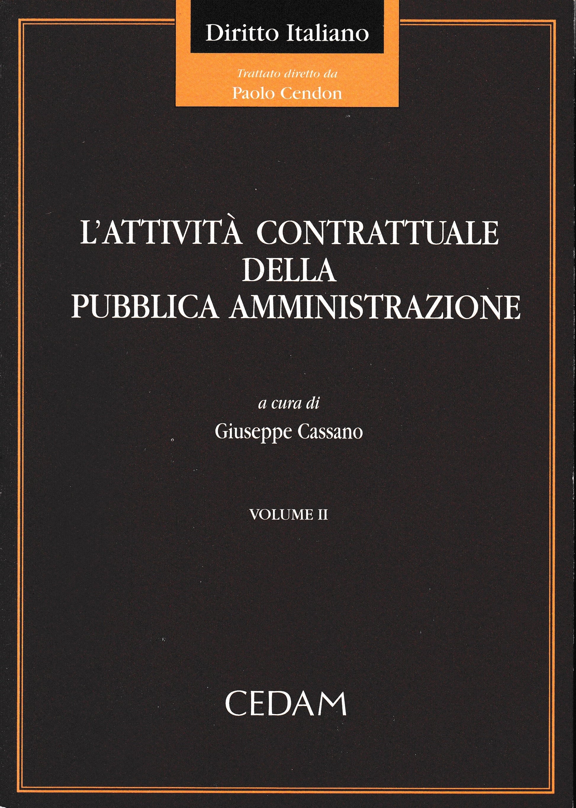 Attività contrattuale della pubblica amministrazione. Volume II° - copertina