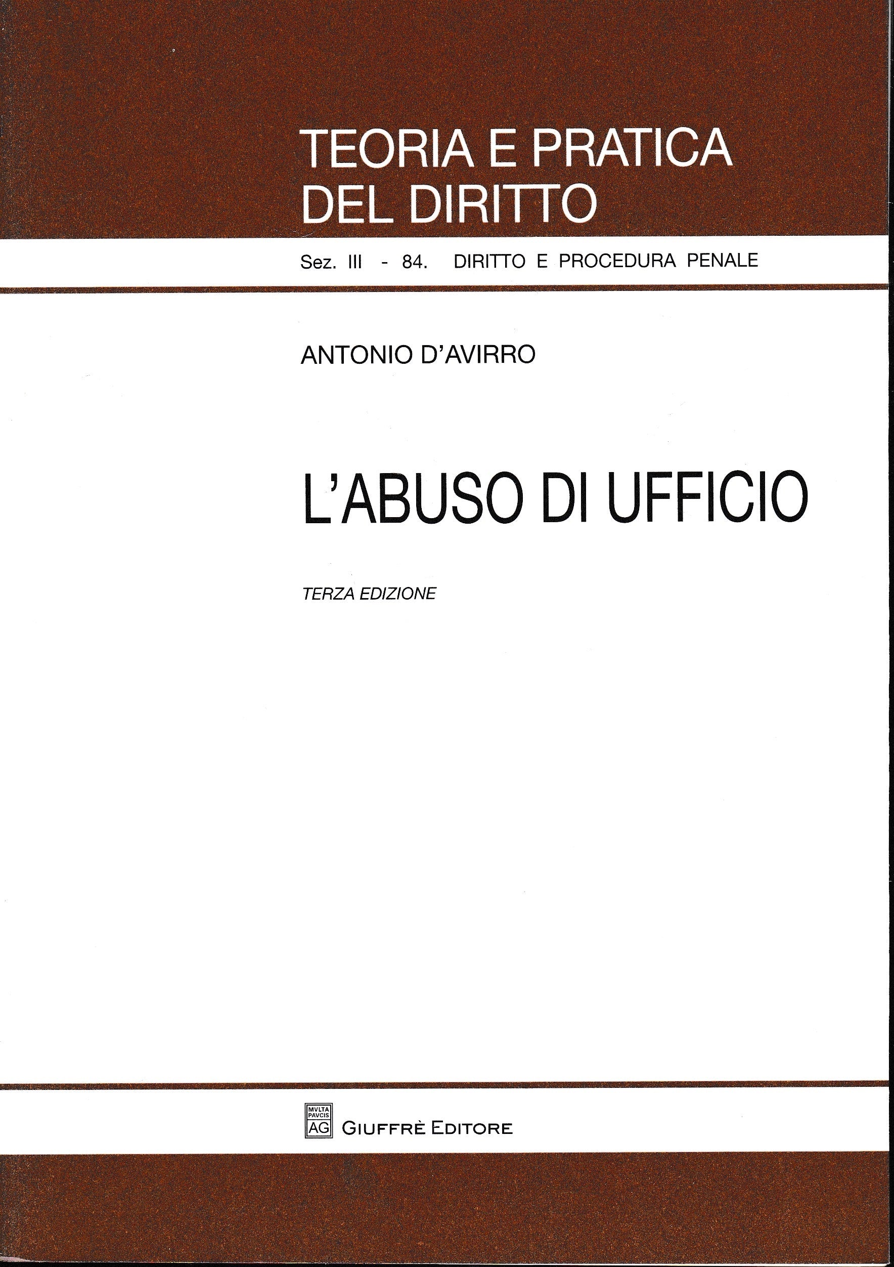 L'abuso di ufficio - copertina