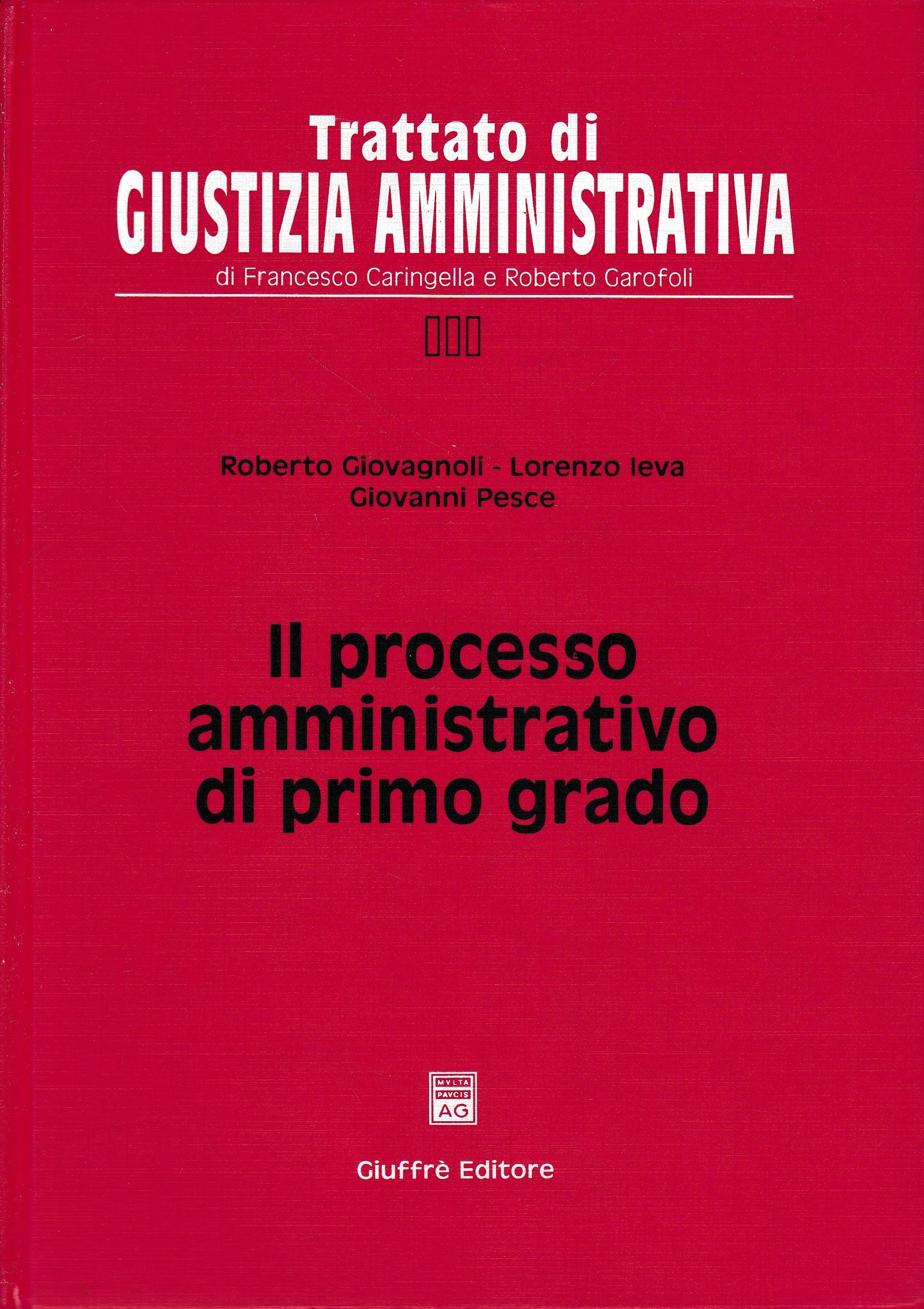 Il processo amministrativo di primo grado. Vol. III° - copertina