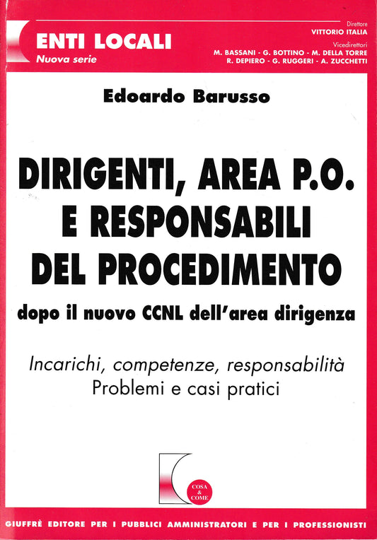 Dirigenti, area P.O. e responsabili del procedimento. Dopo il nuovo CCNL dell'area dirigenza - copertina