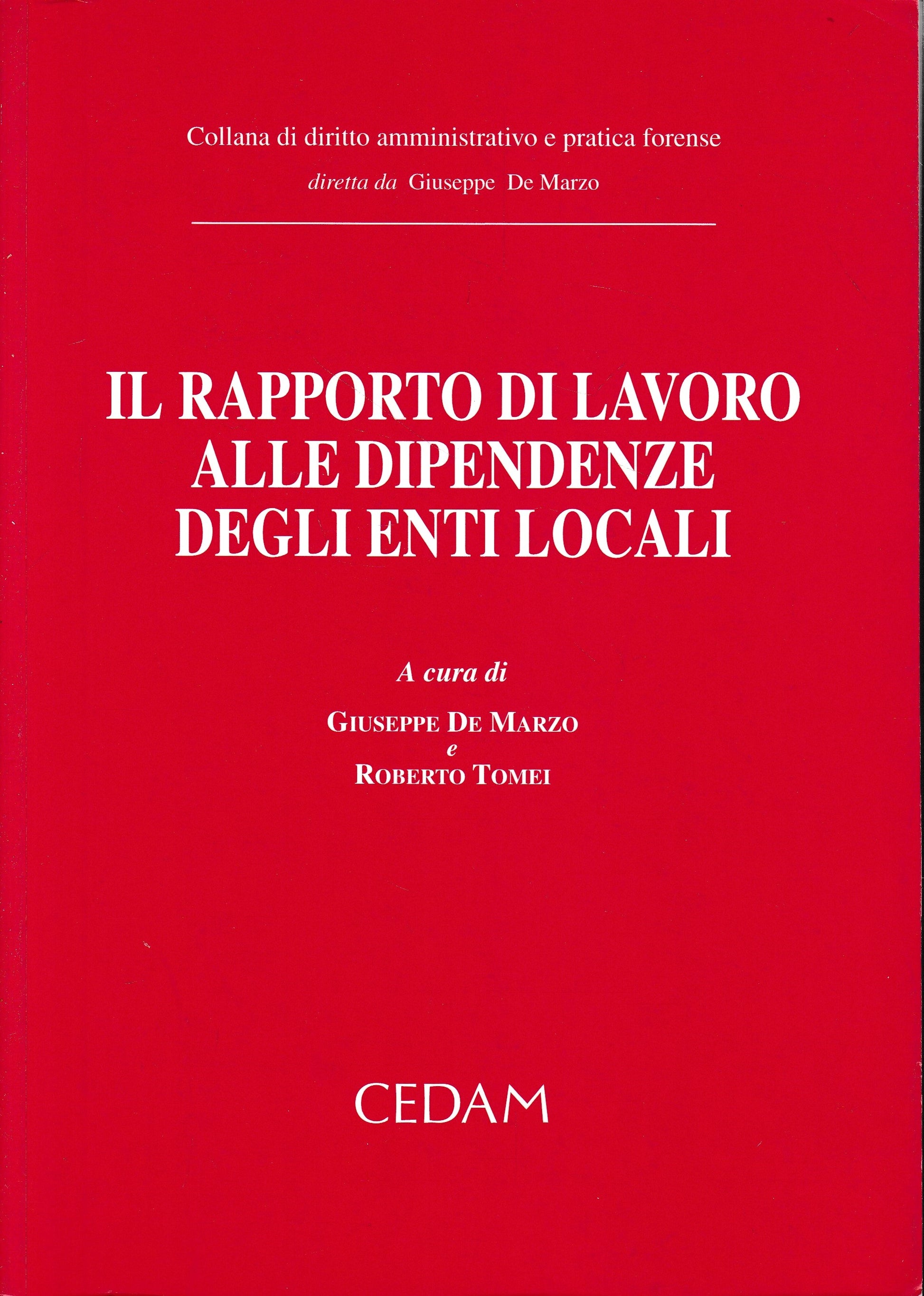 Il rapporto di lavoro alle dipendenze degli enti locali - copertina