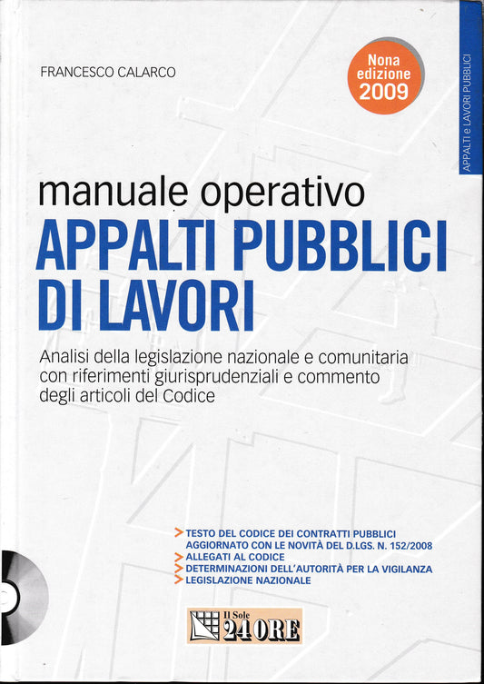 Manuale operativo appalti pubblici di lavori. Con CD-ROM - copertina