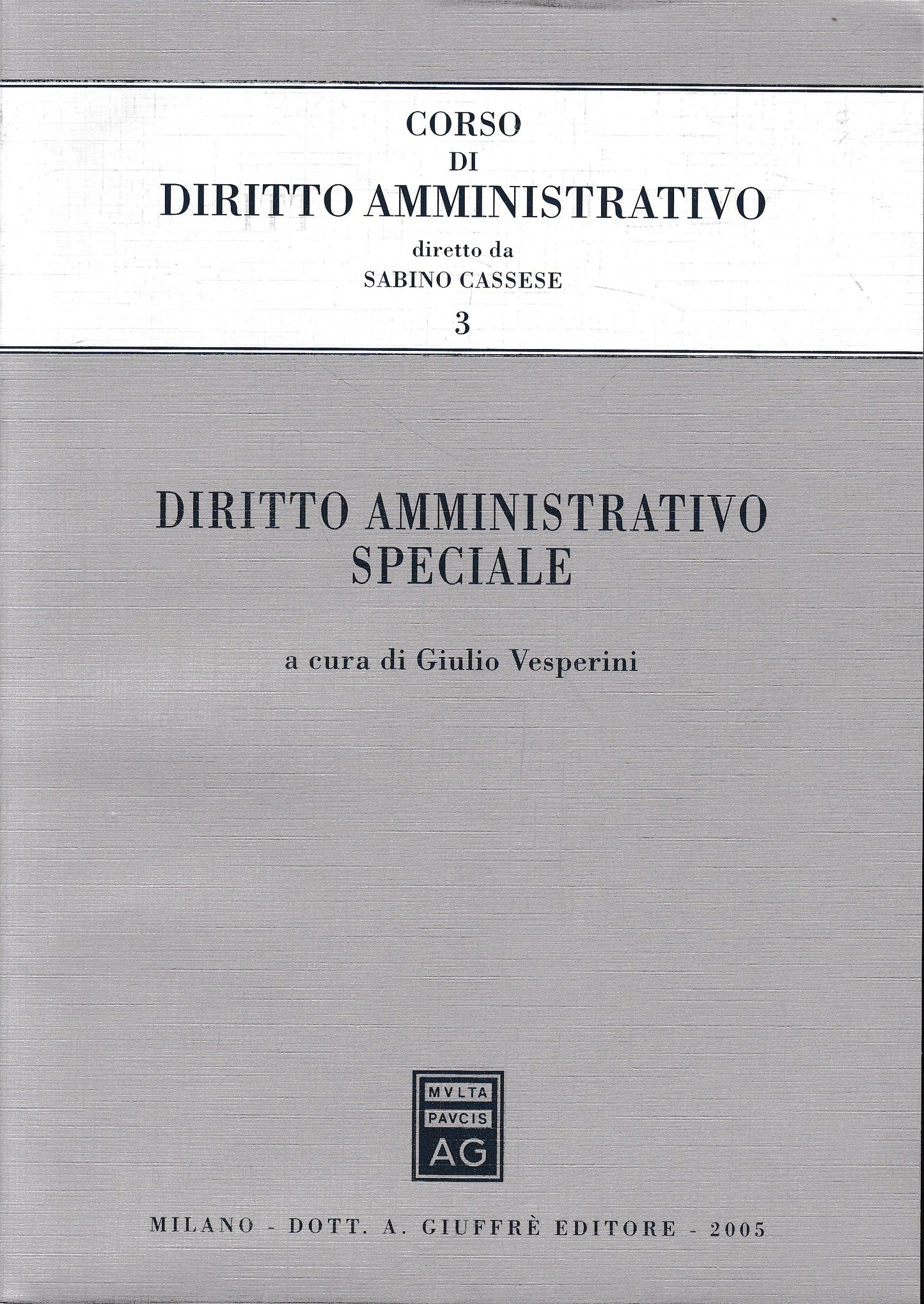 Diritto amministrativo speciale - copertina