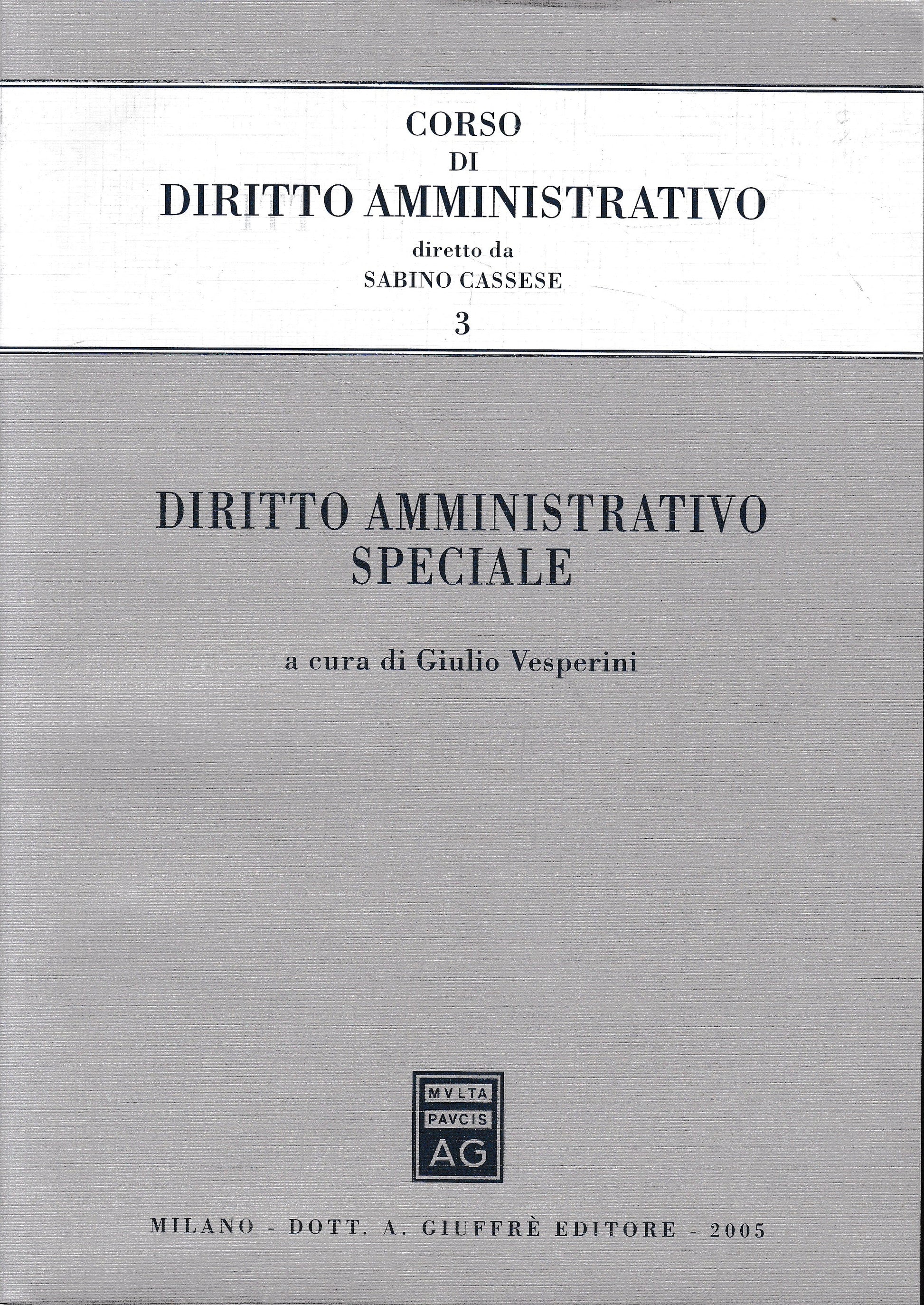 Diritto amministrativo speciale - copertina