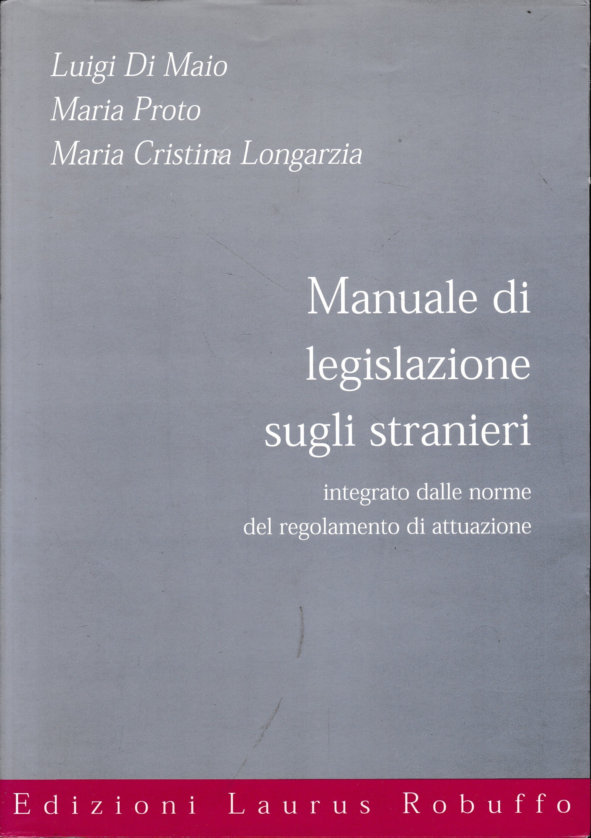 Manuale di legislazione sugli stranieri - copertina