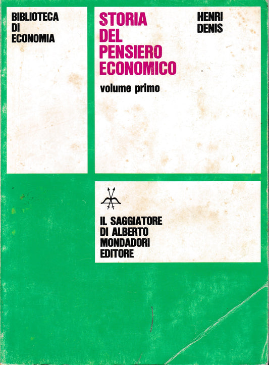 Storia del pensiero economico, volume 1° - copertina