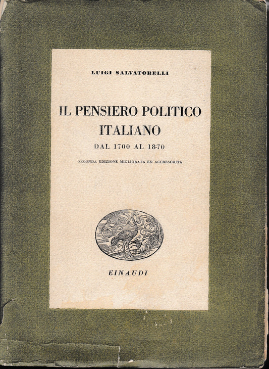 Il pensiero politico italiano dal 1700 al 1870 - copertina