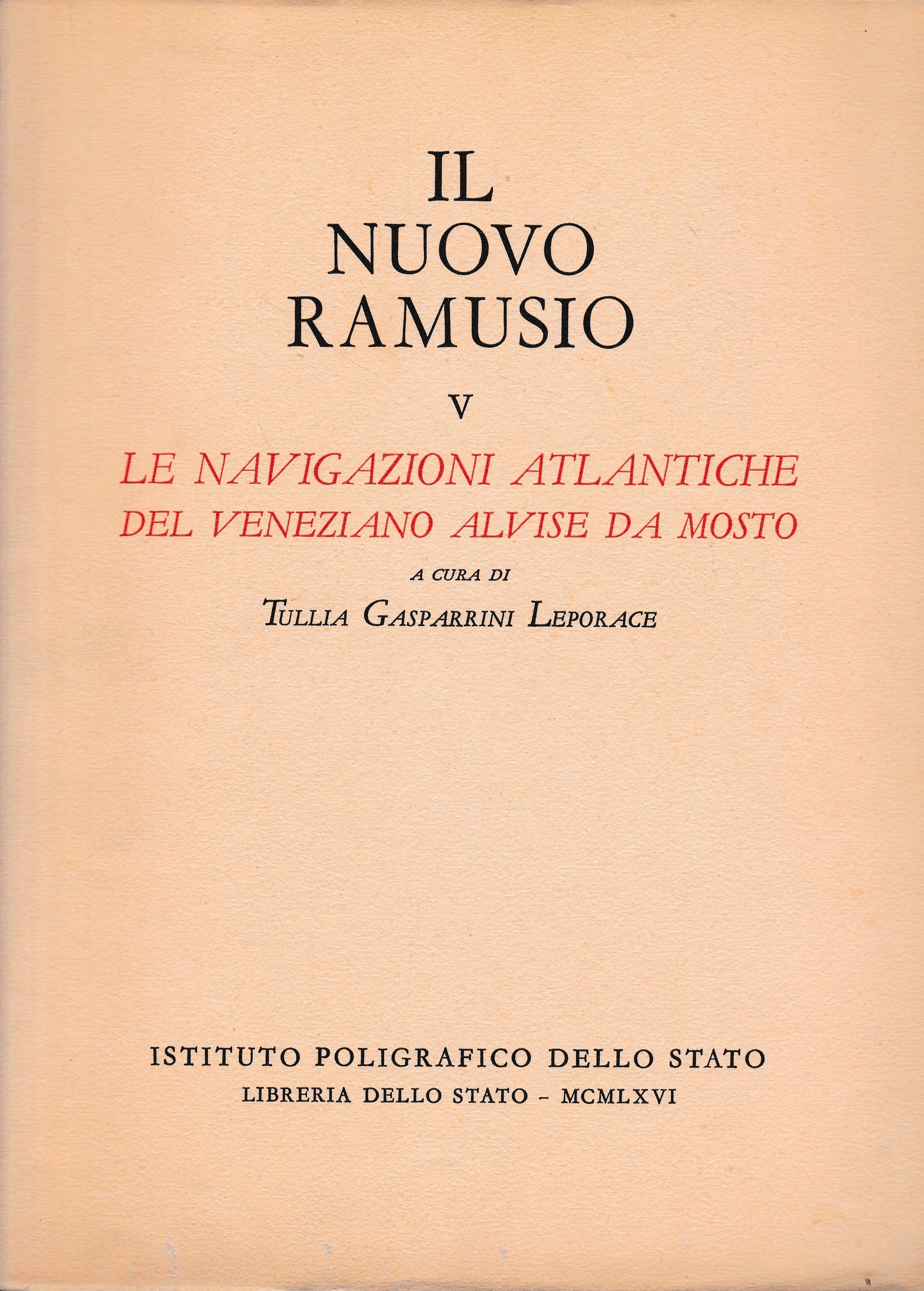 Il Nuovo Ramusio, vol. V. Le navigazioni atlantiche del veneziano Alvise Da Mosto - copertina