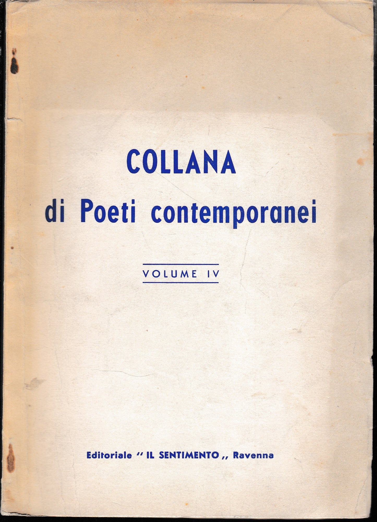 Collana di Poeti contemporanei, volume IV - copertina