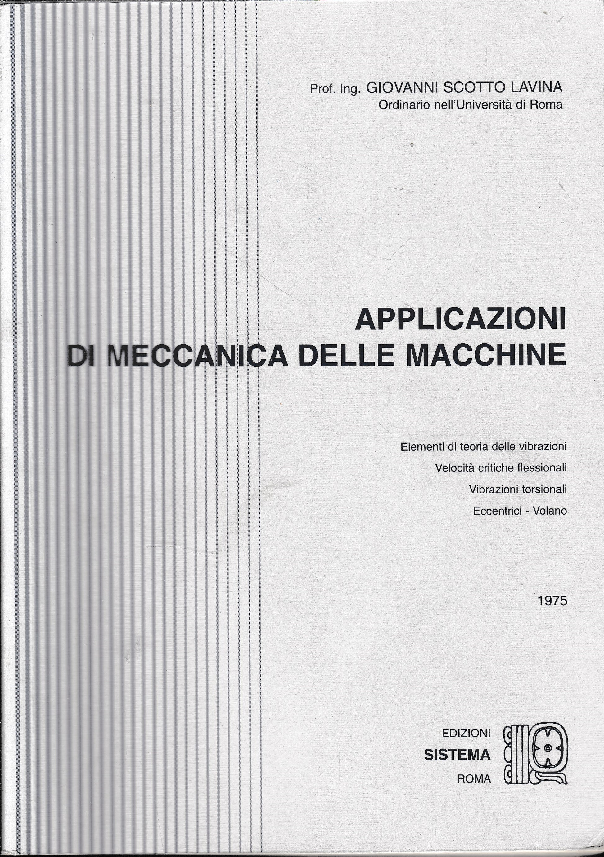 Applicazioni di meccanica delle macchine - copertina