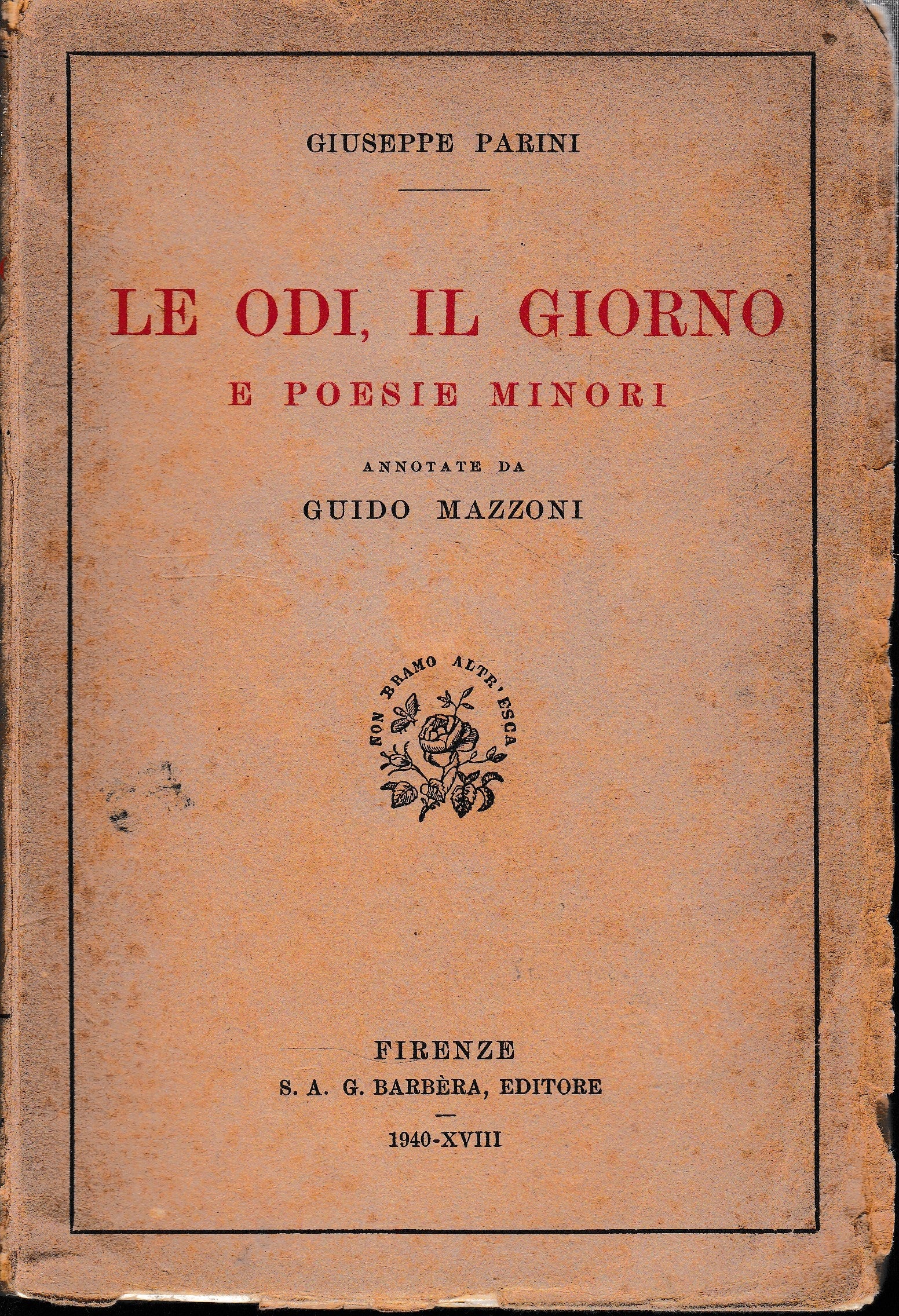 Le odi, il giorno e poesie minori - copertina