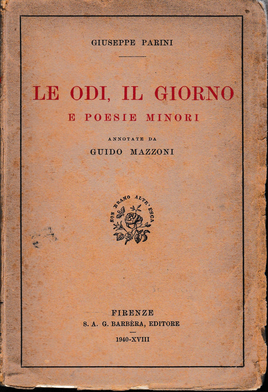 Le odi, il giorno e poesie minori - copertina