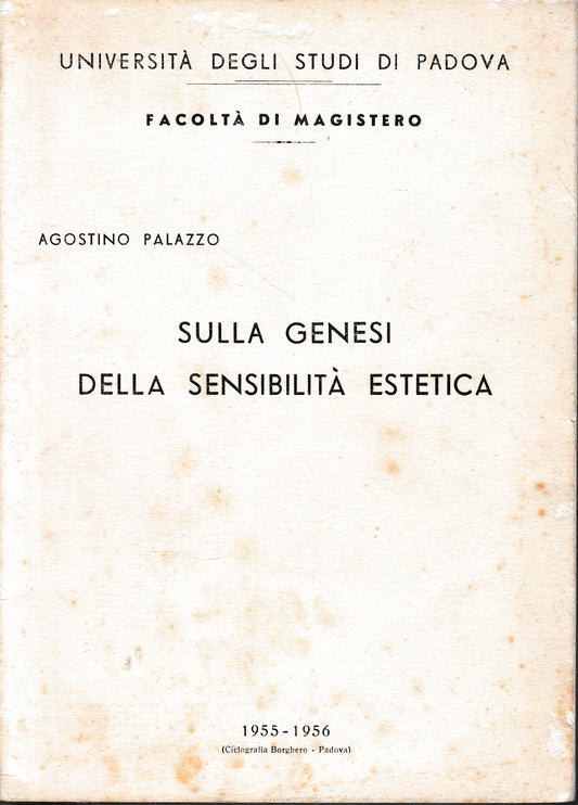 Sulla genesi della sensibilità estetica. Dal "Corso di Psicologia dell'età evolutiva" - copertina