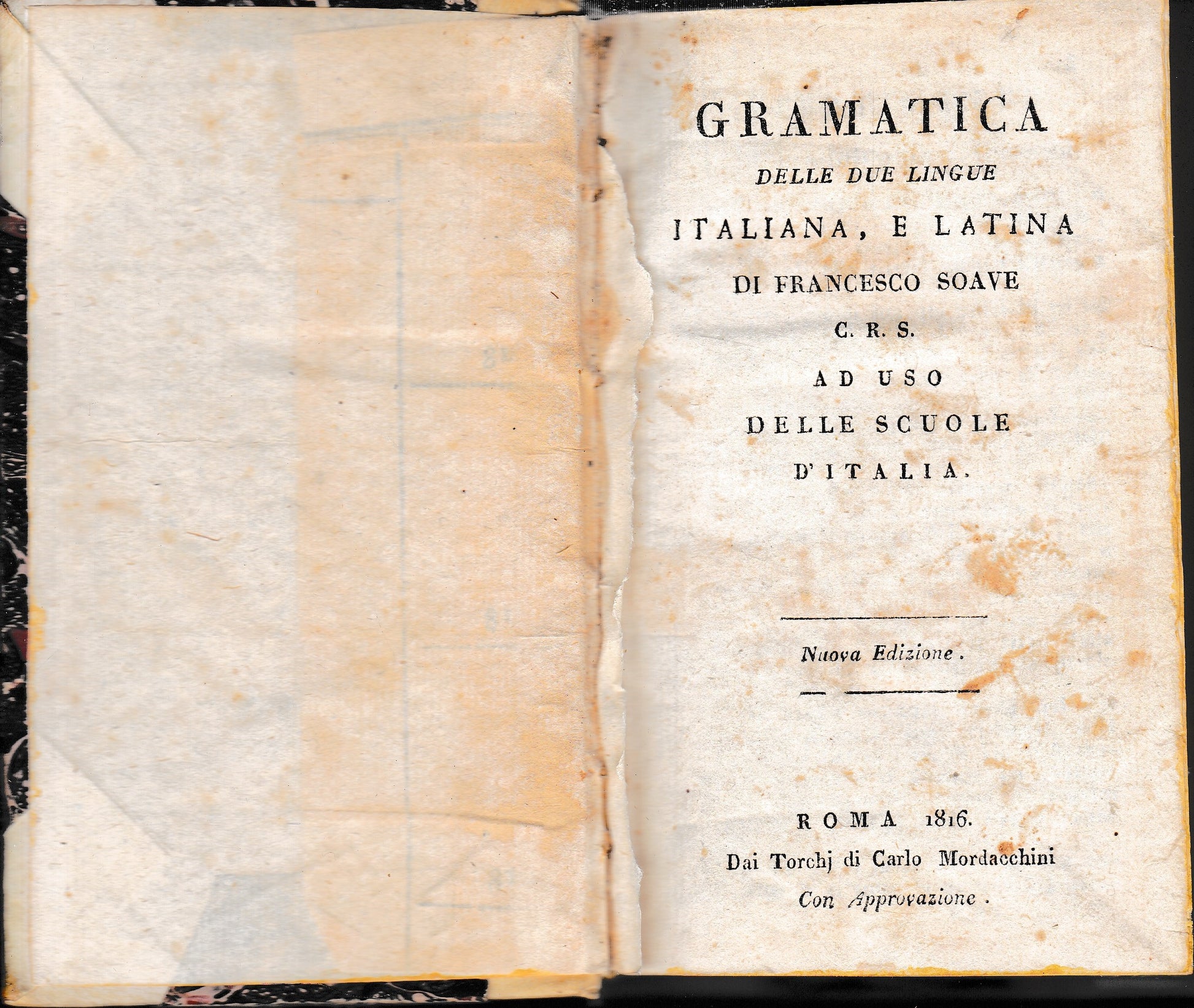 Gramatica delle due lingue Italiana e Latina ad uso delle scuole d'Italia - copertina