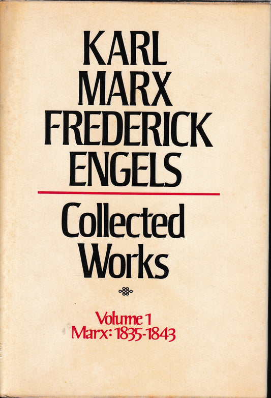 Collected Works, volume 1 Karl Marx: 1835-1843 - copertina