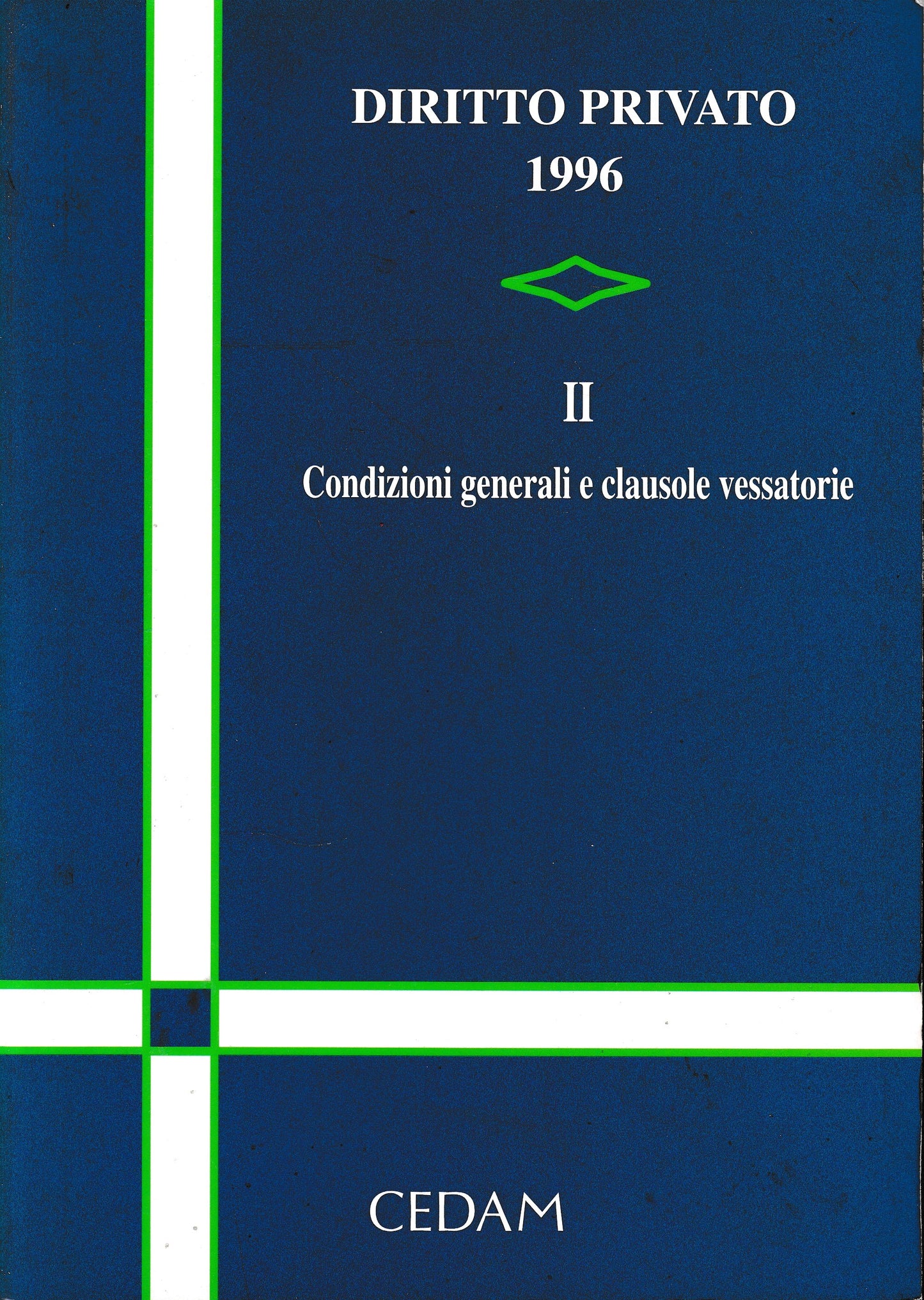 Diritto privato 1996, vol. 2 - Condizioni generali e clausole vessatorie - copertina