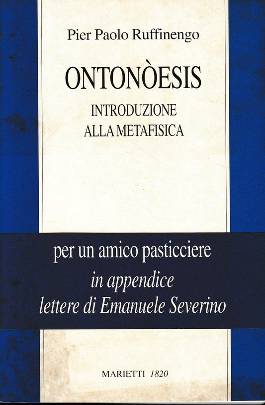 Ontonòesis. Introduzione alla metafisica per un amico pasticciere - copertina