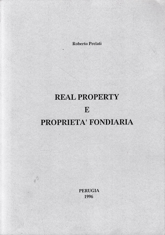 Real Property e Proprietà Fondiaria - copertina