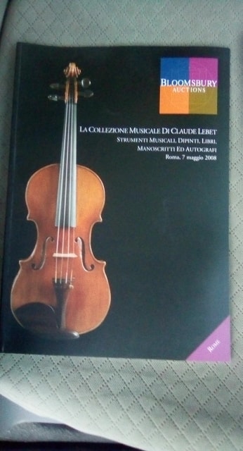 la collezione musicale di claude lebet strumenti musicali,dipinti,libri manoscritti ed autografi - copertina