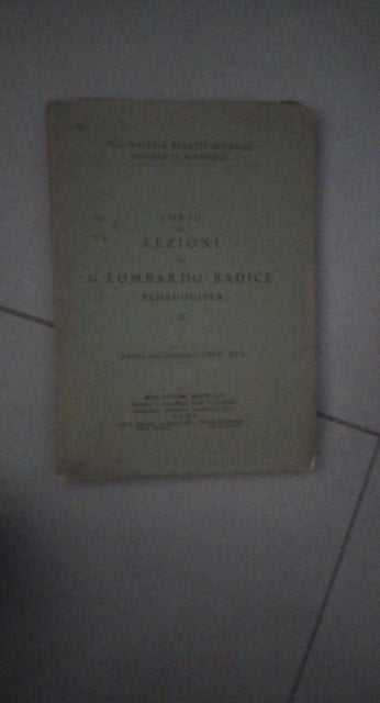 corso di lezioni su g.lombardo-radice pedagogista - copertina