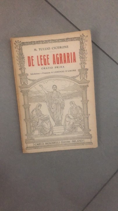 de lege agraria oratio prima - copertina